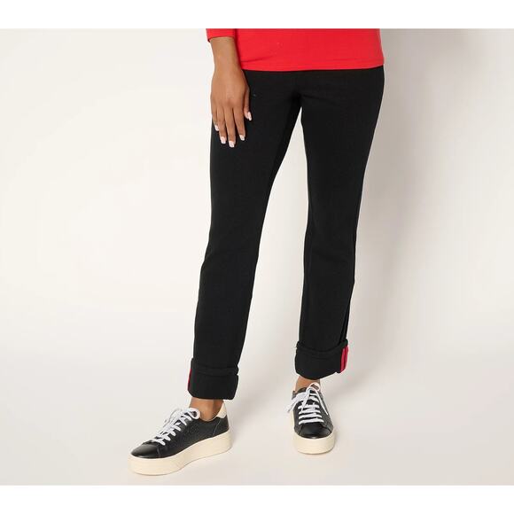 Belle by Kim Gravel Denim - Belle by Kim Gravel Flexibelle Game Day Cuffed Jeans Black Womens Size 16P